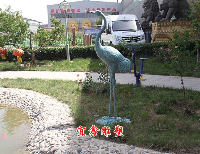 銅雕工藝品故宮鶴