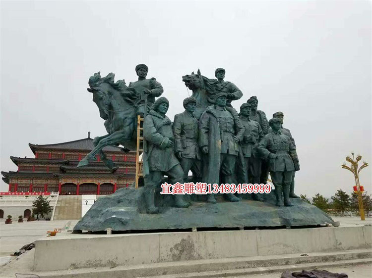涼城抗戰廣場景觀銅雕塑