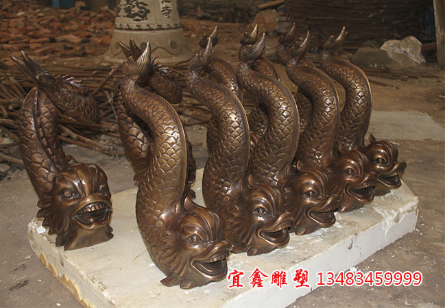 魚龍工藝品_魚龍銅雕塑