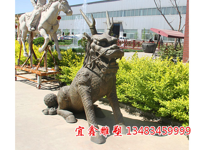 銅麒麟擺件