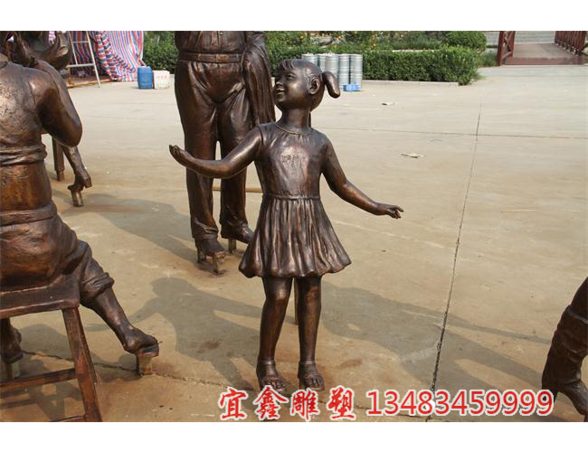 商業街精選-小女孩銅雕