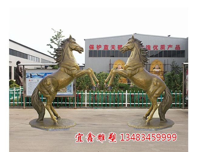 銅雕馬工藝品