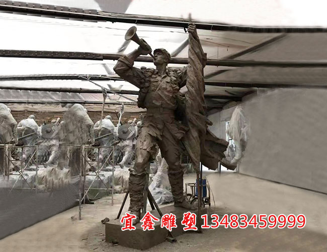 上甘嶺戰役《清晨的西路號角》雕塑