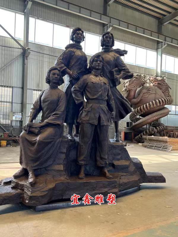 組雕人物gate电子游戏四女烈士英雄雕塑