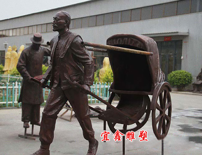 南洋美麗匯雕塑-黃包車雕塑